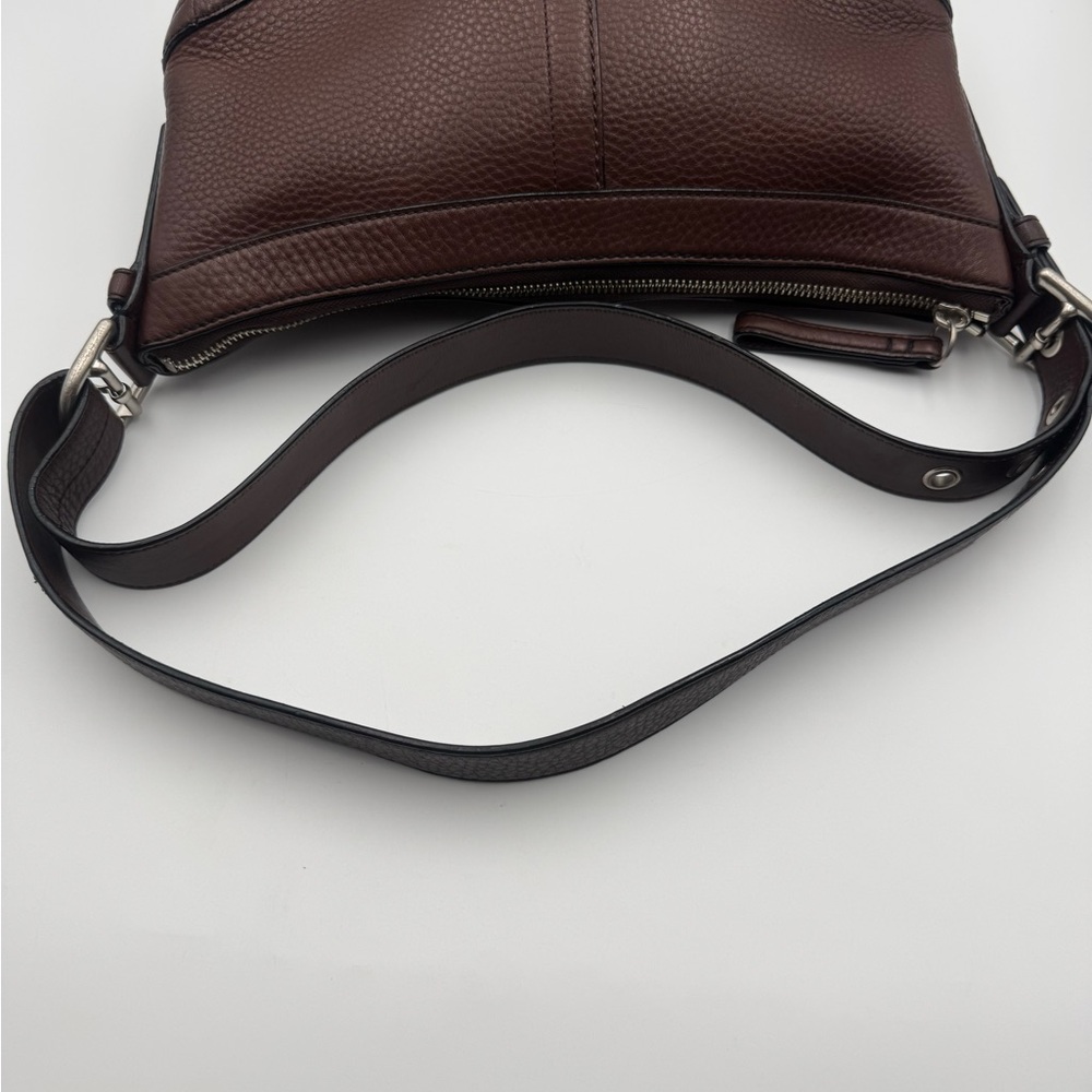 Auth Coach Y2K East West Pebbled Leather Soho Crossbody Handbag Brown F12321 - Picture 6 of 16